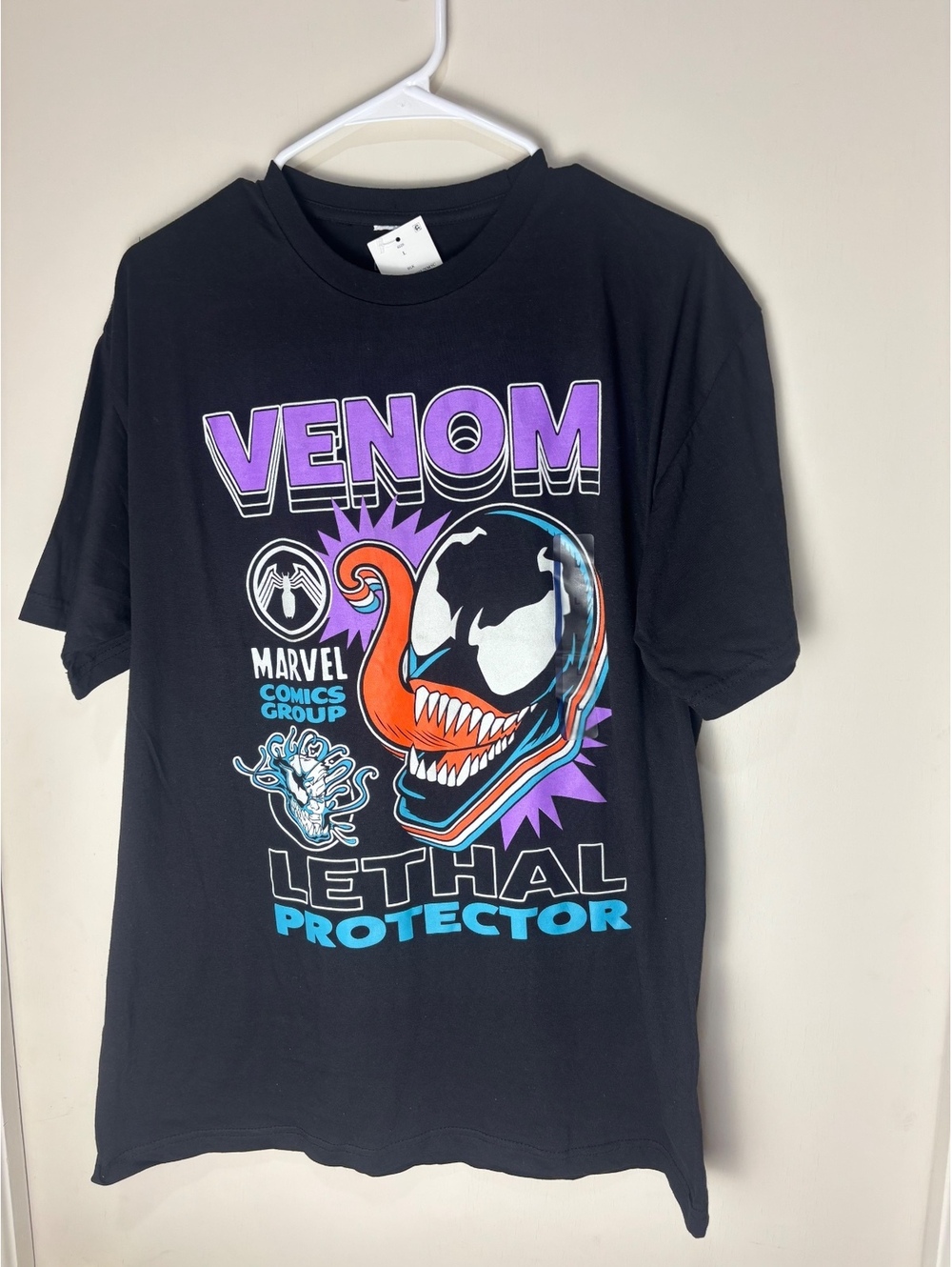 Marvel Venom Lethal Protector Graphic T Shirt Mens Large Black NWT